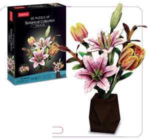 Puzzle 3D - Lilie a tulipány s vázou Bambule