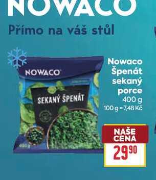 Nowaco Špenát sekaný porce 400 g