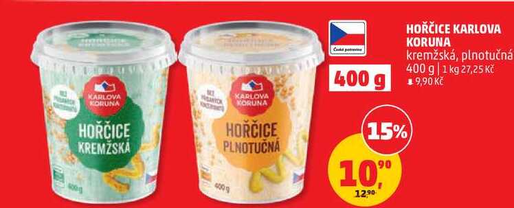 HOŘČICE KARLOVA KORUNA kremžská, 400 g
