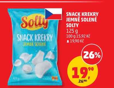 SNACK KREKRY JEMNĚ SOLENÉ SOLTY, 125 g 