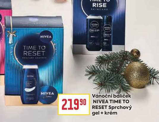 Vánoční balíček NIVEA TIME TO RESET Sprchový gel + krém