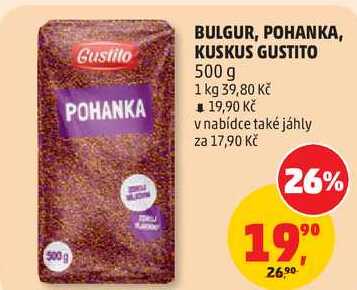 BULGUR, POHANKA, KUSKUS GUSTITO, 500 g 