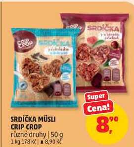 SRDÍČKA MÜSLI CRIP CROP různé druhy, 50 g  