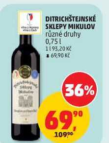 DITRICHŠTEJNSKÉ SKLEPY MIKULOV různé druhy, 0,75 l