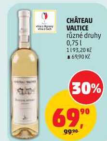 CHÂTEAU VALTICE různé druhy, 0,75 l