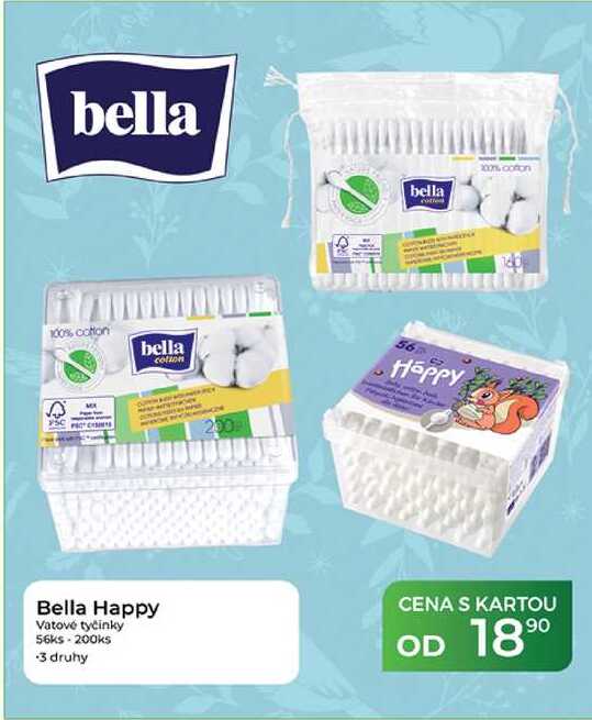 Bella Happy Vatové tyčinky 56ks-200ks Tamda Foods
