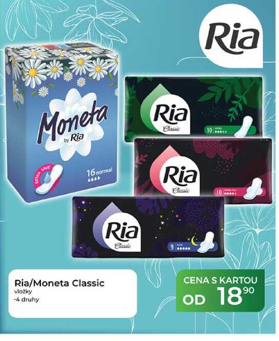 Ria/Moneta Classic vložky -4 druhy Tamda Foods