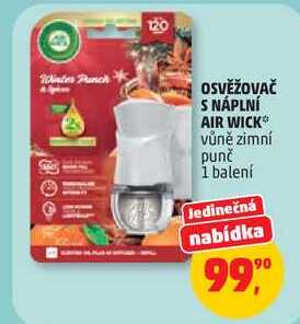 OSVĚŽOVAČ S NÁPLNÍ AIR WICK vůně zimní punč, 1 balení