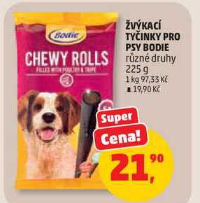 ŽVÝKACÍ TYČINKY PRO PSY BODIE různé druhy, 225 g 