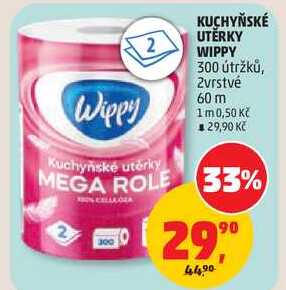 KUCHYŇSKÉ UTĚRKY WIPPY, 300 útržků, 2vrstvé Penny Market