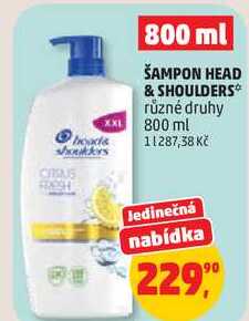 ŠAMPON HEAD & SHOULDERS různé druhy, 800 ml Penny Market