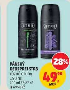PÁNSKÝ DEOSPREJ STR8 různé druhy, 150 ml