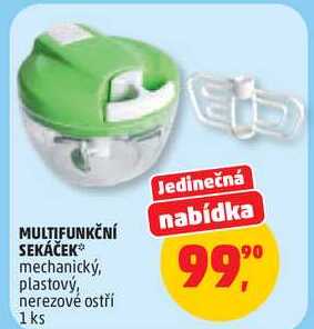 MULTIFUNKČNÍ SEKÁČEK mechanický, plastový, 1 ks