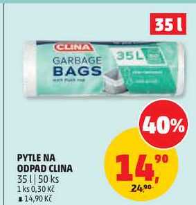 PYTLE NA ODPAD CLINA 35 l, 50 ks Penny Market