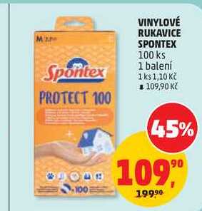 VINYLOVÉ RUKAVICE SPONTEX, 100 ks Penny Market