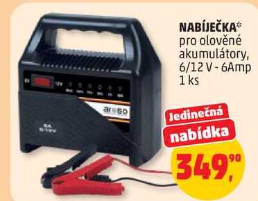 NABÍJEČKA pro olověné akumulátory, 6/12 V-6Amp, 1 ks