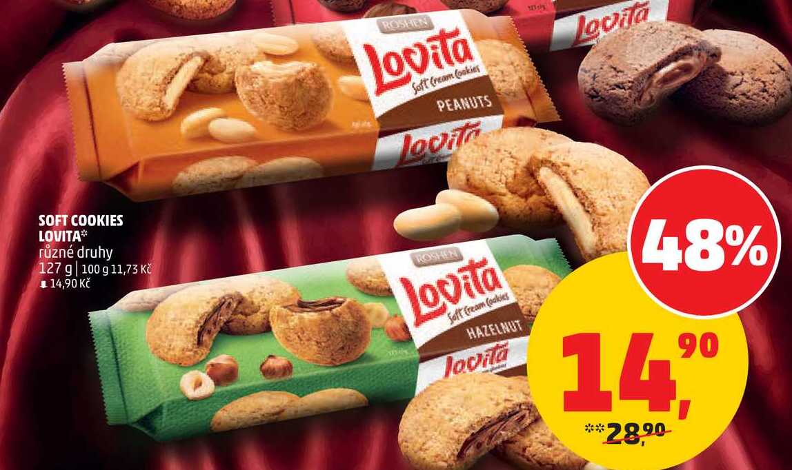 SOFT COOKIES LOVITA různé druhy, 127 g 