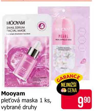 Mooyam pleťová maska 1 ks, vybrané druhy Teta drogerie