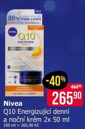 Nivea Q10 Energizující denní a noční krém 2x 50 ml Teta drogerie