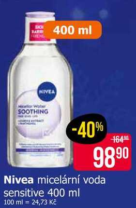 Nivea micelární voda sensitive 400 ml Teta drogerie