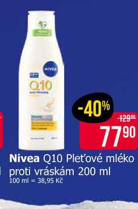 Nivea Q10 Pleťové mléko proti vráskám 200 ml Teta drogerie