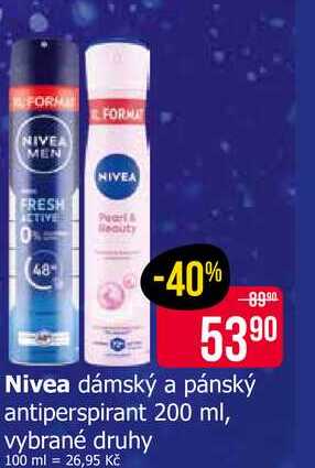 Nivea dámský a pánský antiperspirant 200 ml