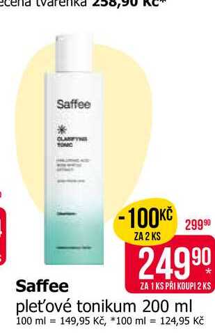 Saffee pleťové tonikum 200 ml Teta drogerie
