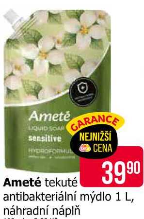 Ameté tekuté antibakteriální mýdlo 1 l Teta drogerie