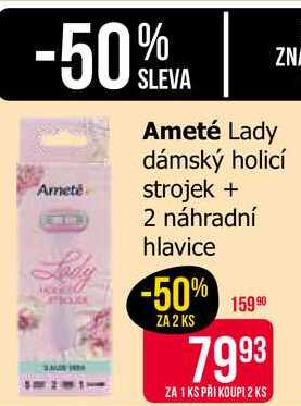 Ameté Lady dámský holicí strojek + 2 náhradní hlavice Teta drogerie