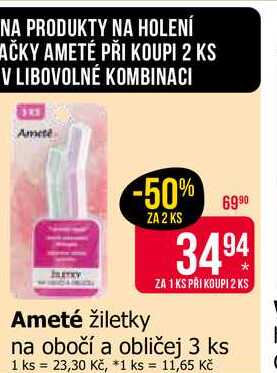 Ameté žiletky na obočí a obličej 3 ks Teta drogerie