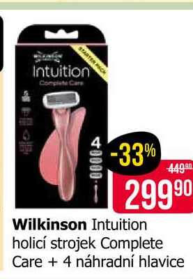Wilkinson Intuition holicí strojek Complete Care + 4 náhradní hlavice Teta drogerie