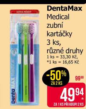 DentaMax Medical zubní kartáčky 3 ks, různé druhy