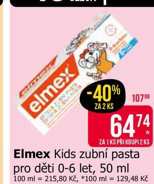 Elmex Kids zubní pasta pro děti 0-6 let, 50 ml Teta drogerie