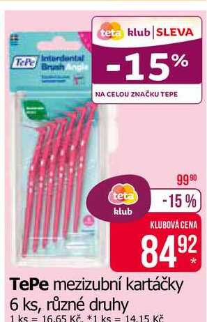 TePe mezizubní kartáčky 6 ks, různé druhy Teta drogerie