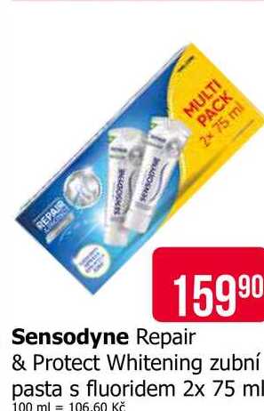 Sensodyne Repair & Protect Whitening zubní pasta s fluoridem 2x 75 ml Teta drogerie