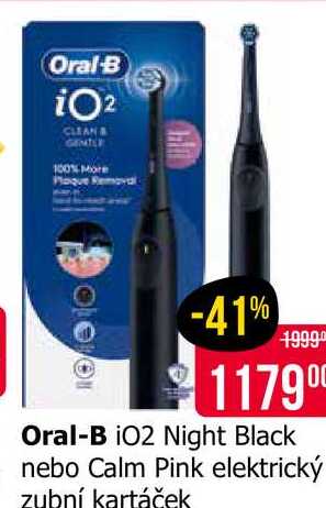 Oral-B i02 Night Black nebo Calm Pink elektrický zubní kartáček Teta drogerie