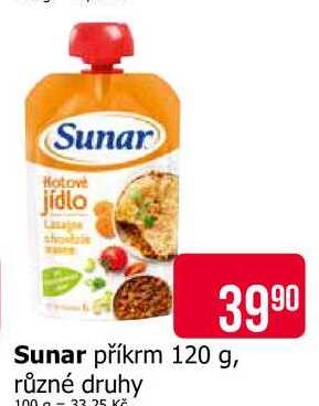 Sunar příkrm 120 g, různé druhy Teta drogerie