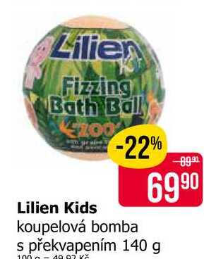 Lilien Kids koupelová bomba s překvapením 140 g 
