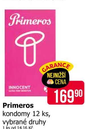 Primeros kondomy 12 ks, vybrané druhy Teta drogerie