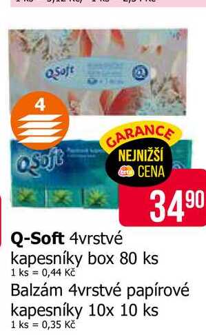 Q-SOFT 4vrstvé papírové kapesníky 10x 10 ks Teta drogerie