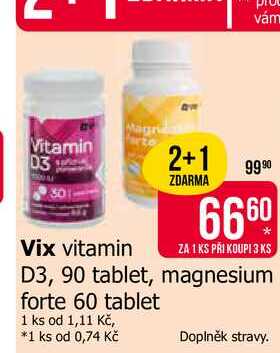Vix vitamin D3, 90 tablet, magnesium forte 60 tablet Teta drogerie