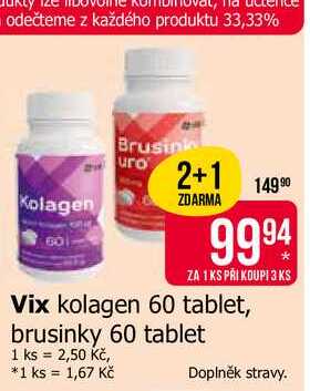 Vix kolagen 60 tablet, brusinky 60 tablet Teta drogerie