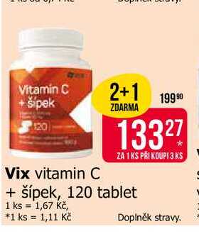 Vix vitamin C + šípek, 120 tablet Teta drogerie