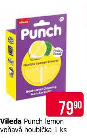 Vileda Punch lemon voňavá houbička 1 ks Teta drogerie