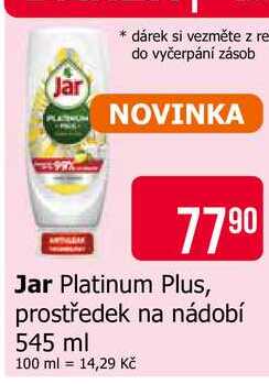 Jar Platinum Plus, prostředek na nádobí 545 ml Teta drogerie