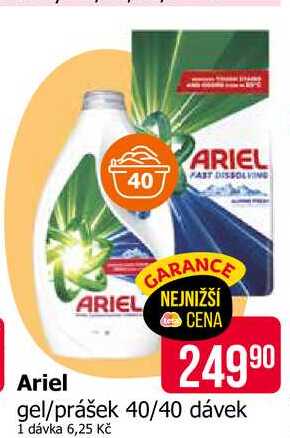 ARIEL gel/prášek 40/40 dávek Teta drogerie