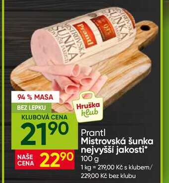 Mistrovská šunka nejvyšší jakosti 100 g