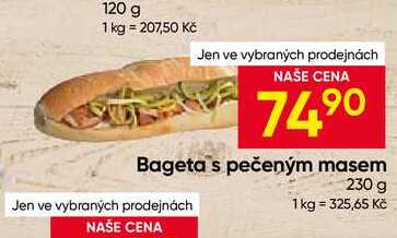 Bageta s pečeným masem 230 g