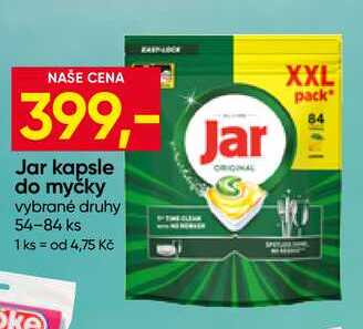 Jar kapsle do myčky vybrané druhy 54-84 ks Hruška