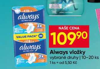Always vložky vybrané druhy 10-20 ks Hruška